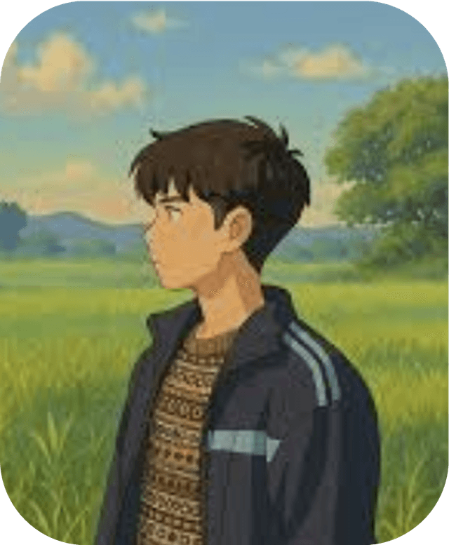 Young man in field
